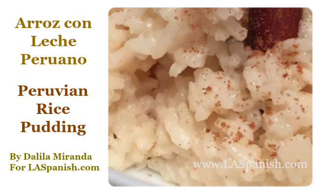alt="Peruvian rice pudding-Arroz con Leche Peruano"